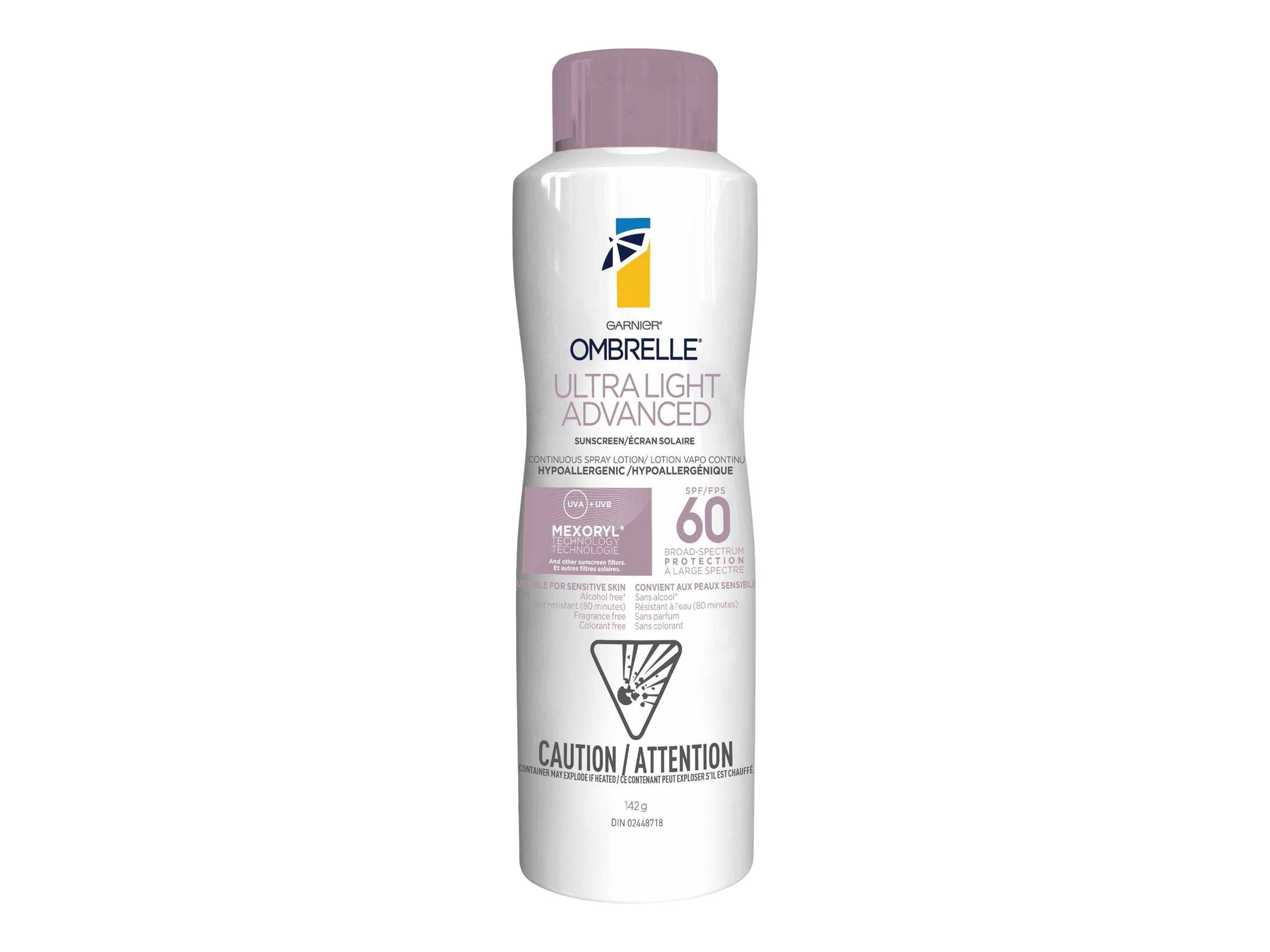 Garnier Ombrelle ULTRA LIGHT ADVANCED Continuous Sunscreen Spray - SPF 60 - 142g