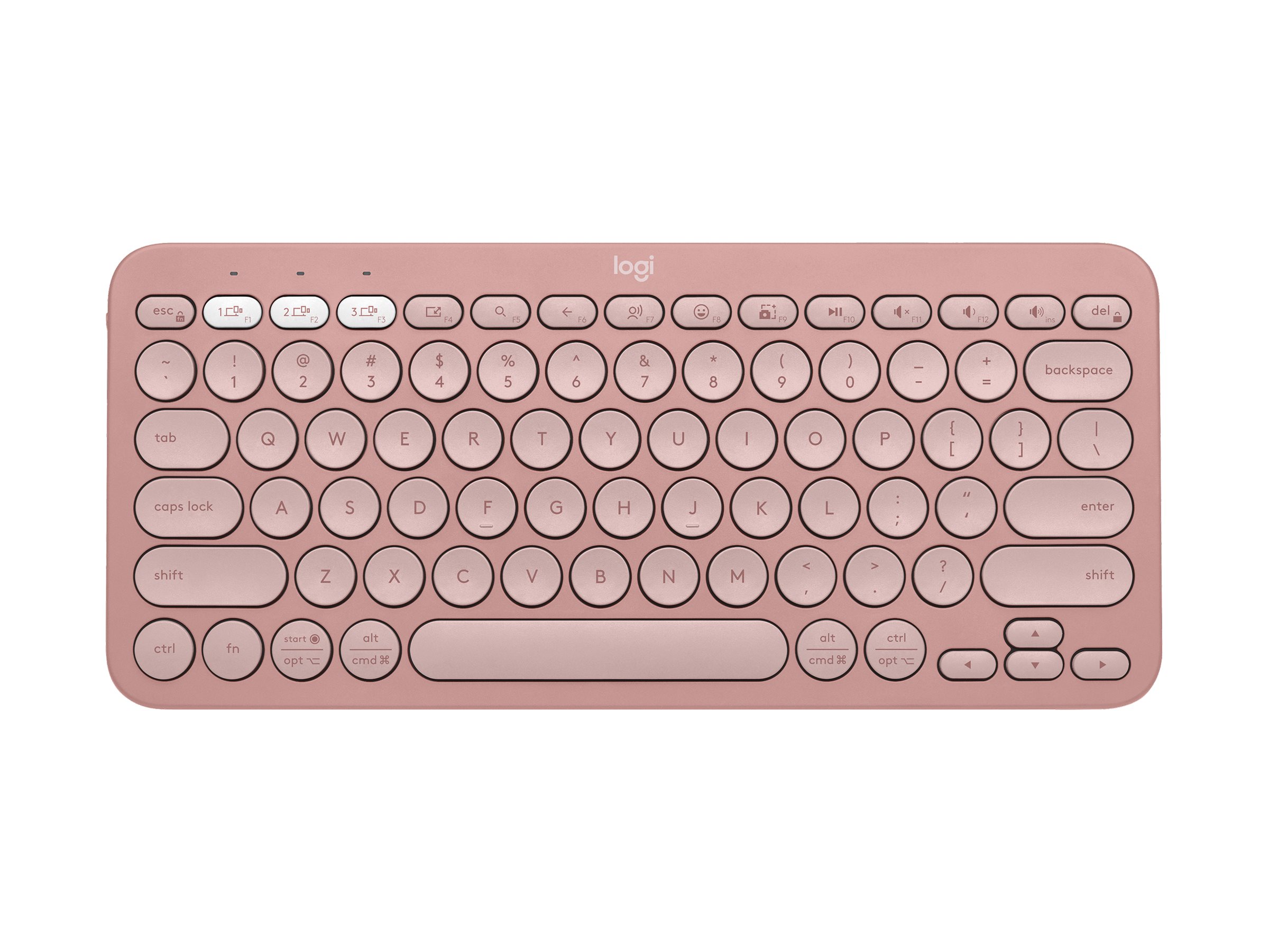 Logitech Pebble Keys 2 K380s keyboard QWERTY English tonal rose Input Usage / lifestyle Close-up 72140