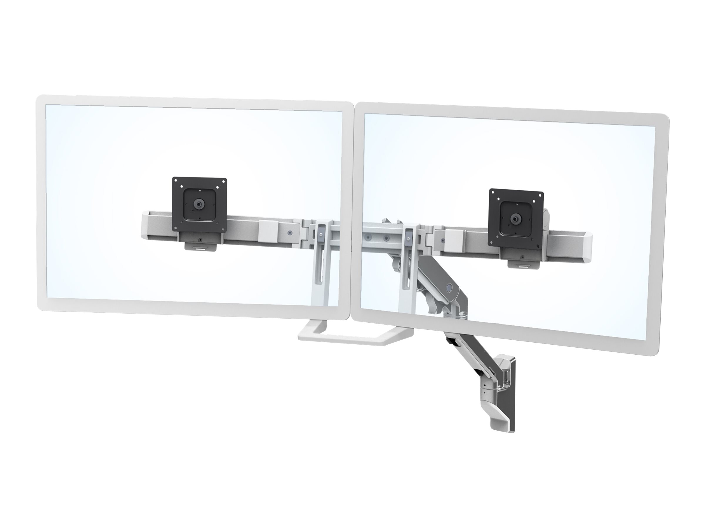 Ergotron HX Wall Dual Monitor Arm mounting kit, for 2 monitors, polished aluminium