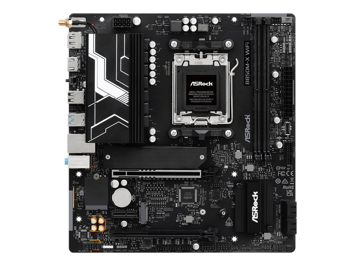 ASRock B850M-X WIFI R2.0 motherboard micro ATX Socket AM5 AMD Product shot Front 79875