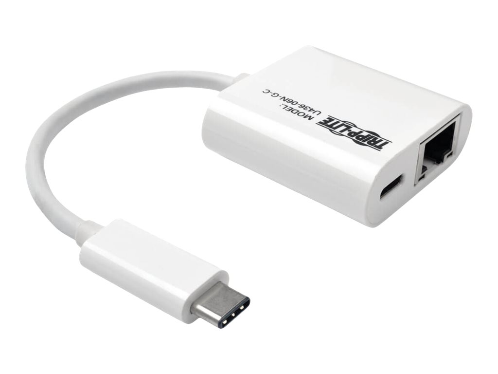 Tripp Lite USB-C to Gigabit Ethernet Network Adapter w/ USB-C Charging Port