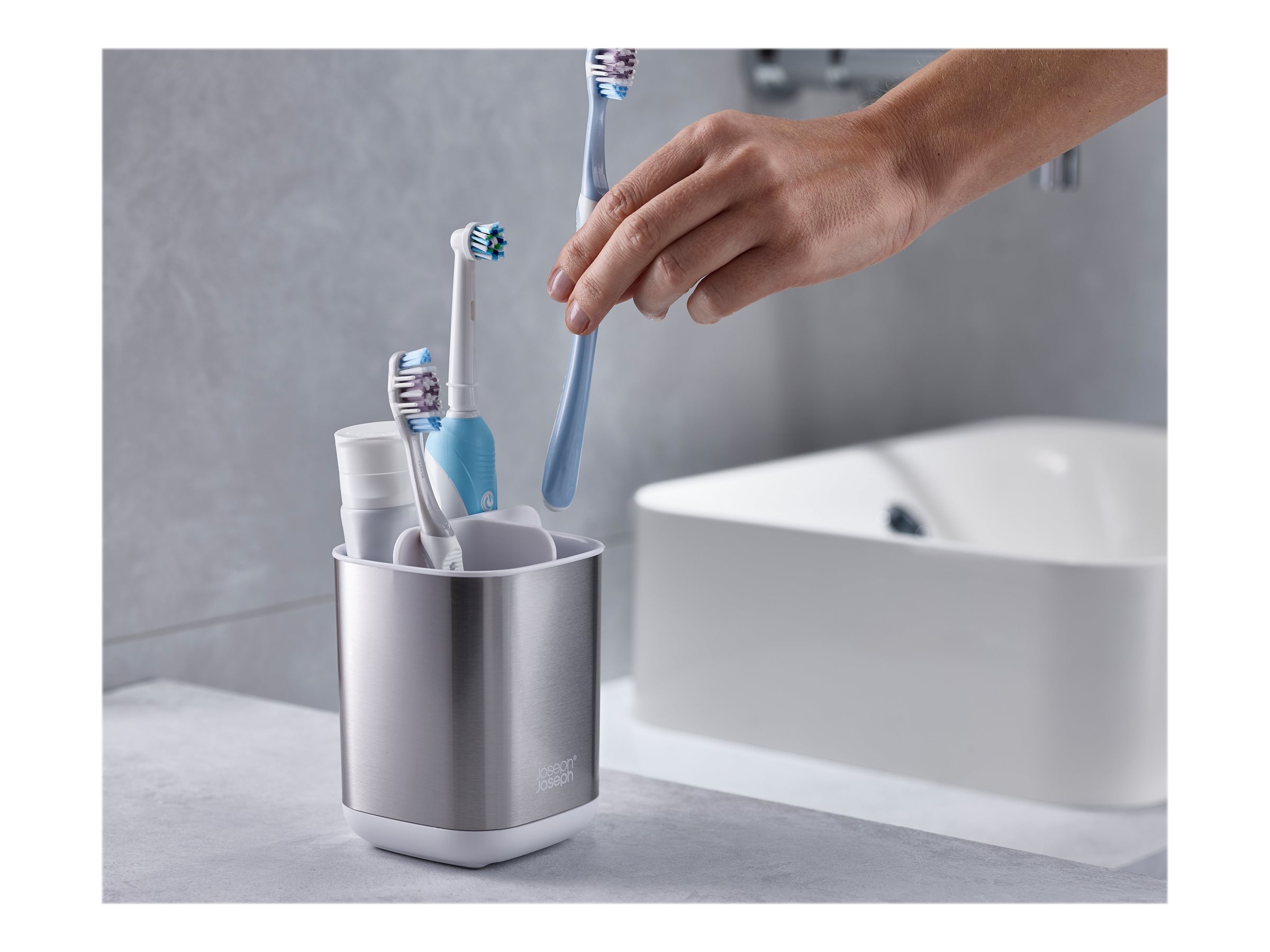 Joseph Joseph EasyStore Toothbrush Caddy - Stainless Steel