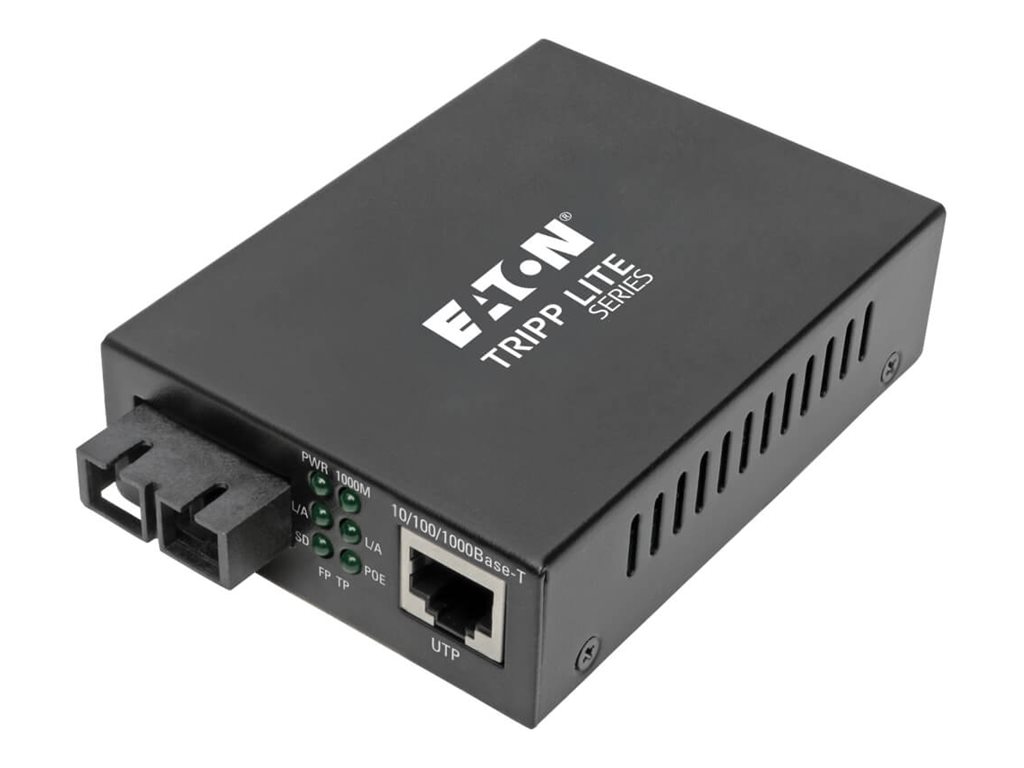 Eaton Tripp Lite Series Gigabit Multimode Fiber to Ethernet Media Converter, POE+