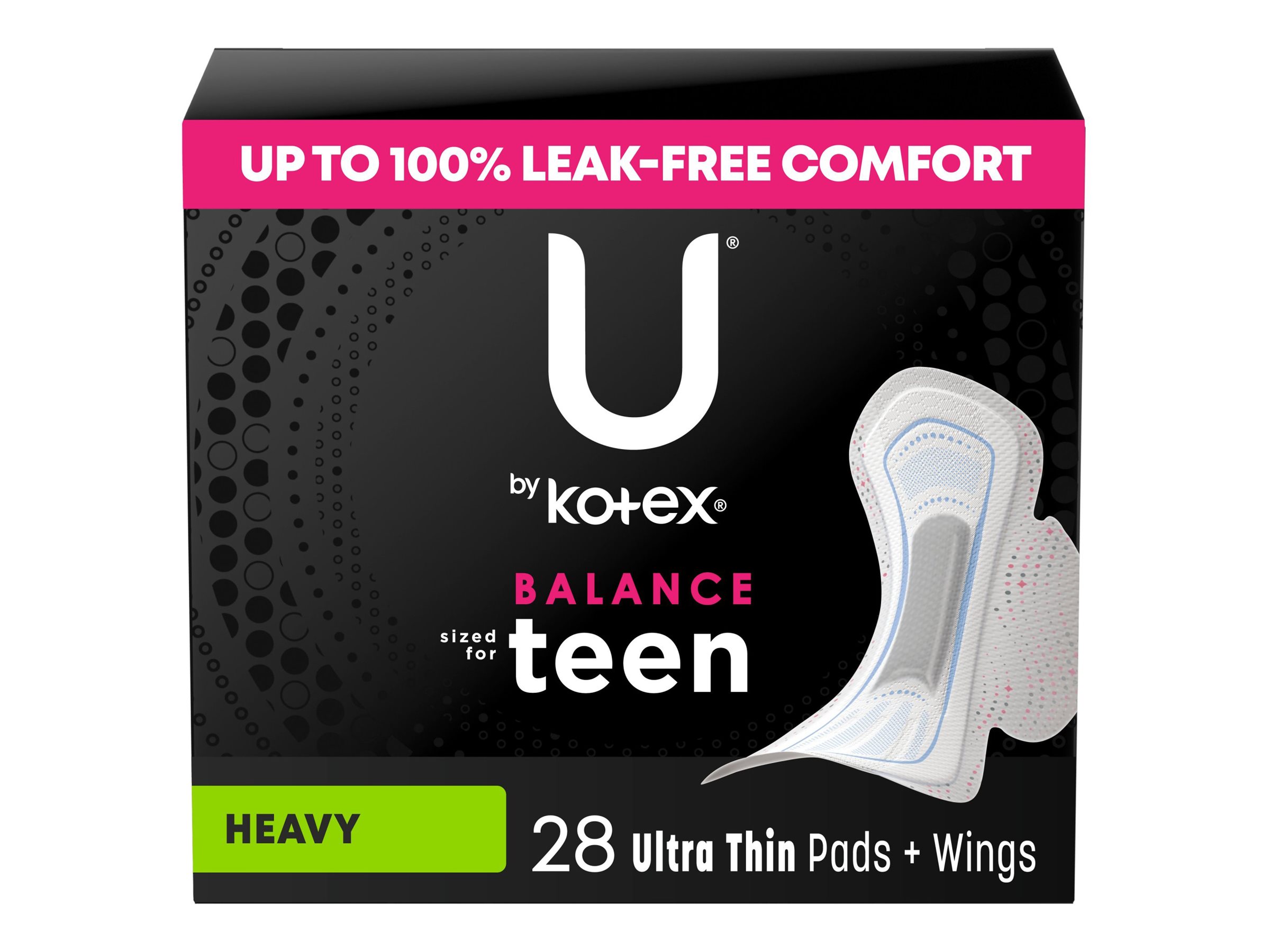 U by Kotex Balance Ultra Thin Pads with Wings - Extra Absorbency