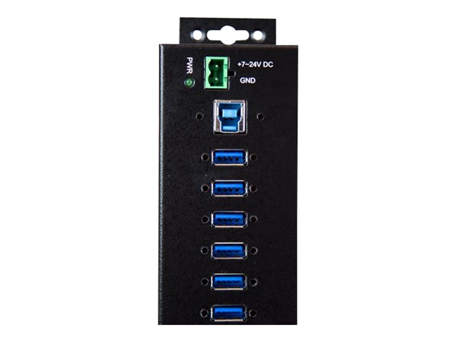 StarTech.com 10 Port USB Hub with Power Adapter, Surge Protection, Metal Industrial USB 3.0 Data Transfer Hub, Din Rail, Wall or Desk Mountable, High Speed USB 3.1/ USB 3.2 Gen 1 5Gbps Hub - Windows/macOS/Linux (HB30A10AME)