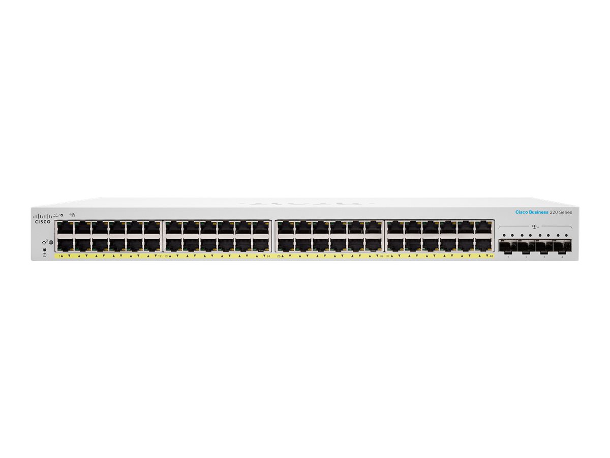 Cisco Business 220 Series CBS220-48P-4X - přepínač - 48 porty - inteligentní - Lze montovat do rozvaděče – foto 2