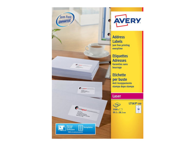 Avery Address Labels 3500 Labels 991 X 381 Mm