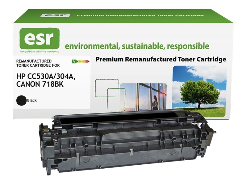 ESR Toner cartridge compatible with HP CC530A/Canon 718BK/Canon 2662B002 black remanufactured 3.500 pages