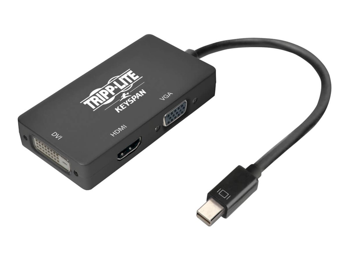 Tripp Lite Keyspan Mini DisplayPort 1.2 to VGA/DVI/HDMI All-in-One Converter Adapter, 4K x 2K HDMI @ 60 Hz, Black