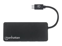 Manhattan USB-C Dock/Hub with Card Reader, Ports (x3): USB-A (x3), 5 Gbps (USB 3.2 Gen1 aka USB 3.0), External Power Supply N
