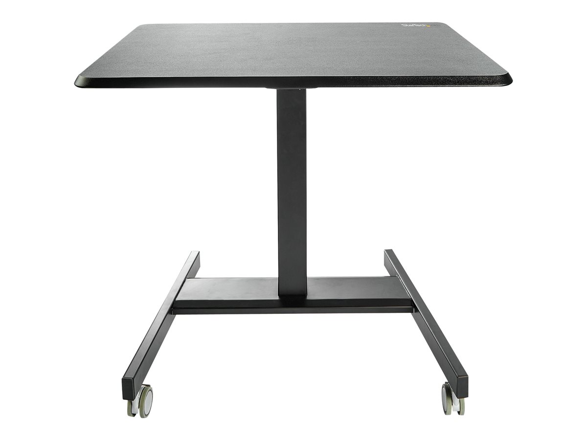 StarTech.com Mobile Standing Desk, Portable Sit Stand Ergonomic Height Adjustable Cart on Wheels, Rolling Computer/Laptop Workstation Table with Locking One-Touch Lift for Teacher/Student - Mobile Sit Stand Desk (STSCART2) - stůl k sezení/stání - černá – foto 2