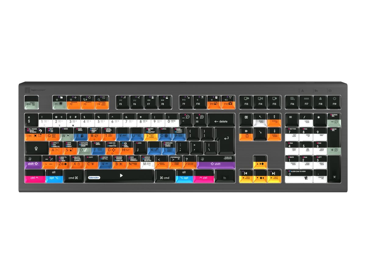 An image of LogicKeyboard Blender 3D ASTRA 2 - keyboard - Mac - QWERTY - UK - graphite grey Input Device