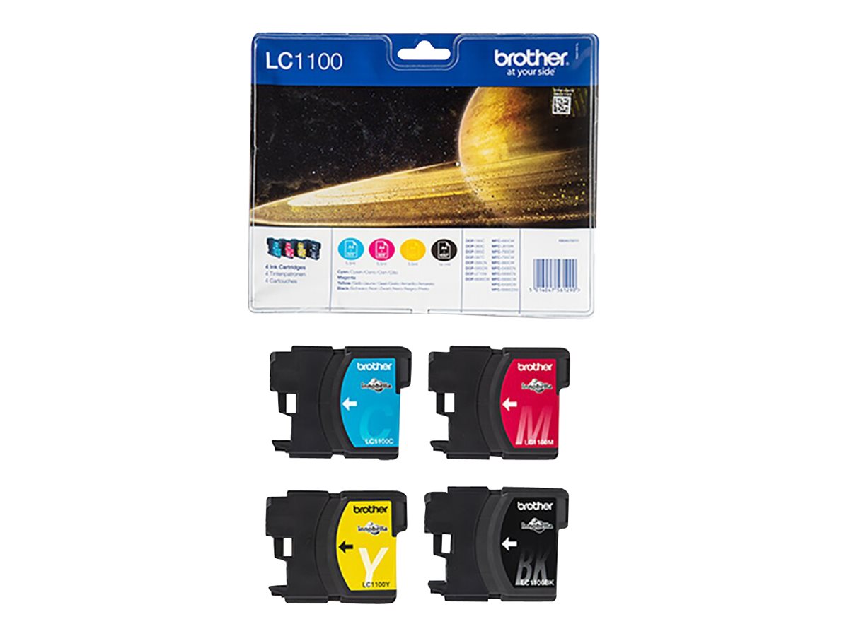 Brother Lc1100 Value Pack 4 Pack Black Yellow Cyan Magenta Original Ink Cartridge