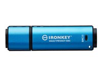 Kingston IronKey Vault Privacy 50C 64GB USB-C 3.2 Gen 1 Blå