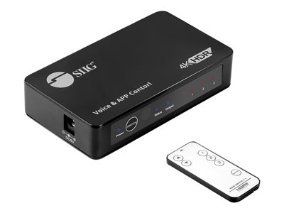 SIIG 3x1 HDMI Switch with IR & Voice APP Control