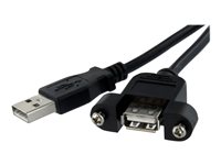 StarTech.com 3 ft Panel Mount USB Cable A to A F/M - Panel Mount USB Extension USB A-Female to A-Male Adapter Cable 3ft - USB