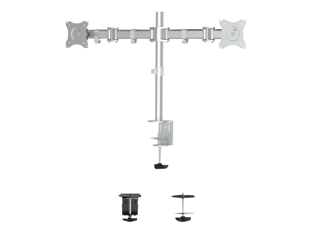 NEOMOUNTS Flat Desk Mount 2 screens Silv