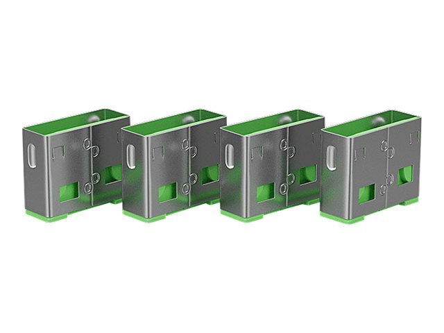 Clé USB et 4 bloqueurs de ports USB, Vert