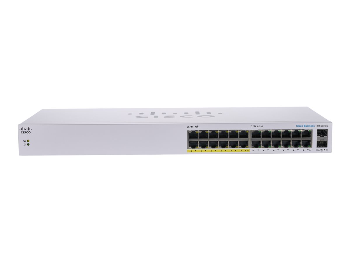 Cisco Business 110 Series 110-24PP - přepínač - 24 porty - neřízený - Lze montovat do rozvaděče – foto 2