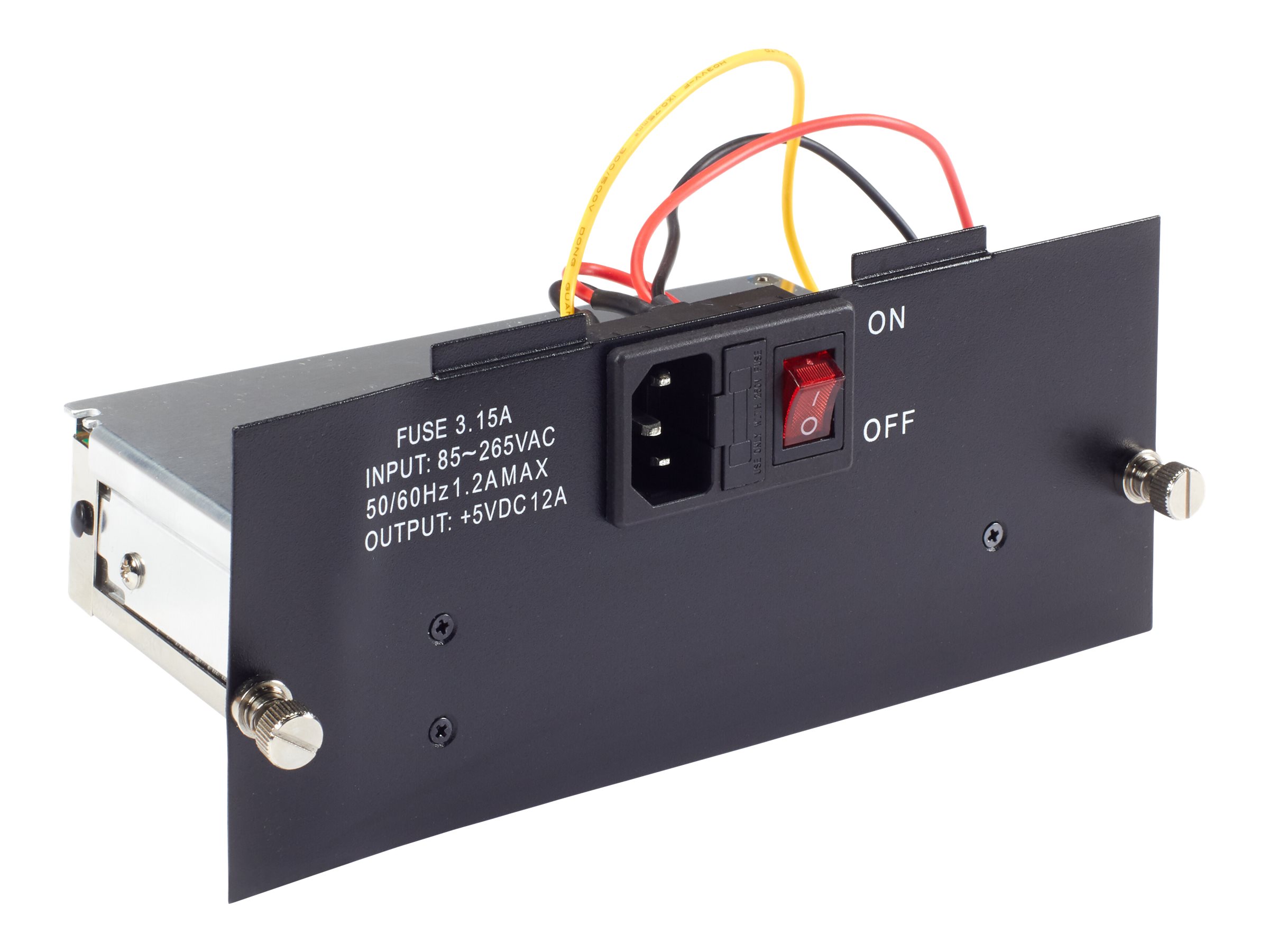 Black Box Pure Networking Copper to Fiber Media Converter Chassis Left Power Supply
