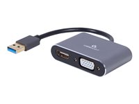 Cablexpert Videoadapter HDMI / VGA / USB 15cm Grå