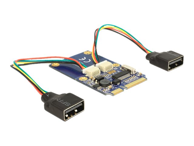 DeLock MiniPCIe I/O PCIe full size 2 x USB 2.0 USB-adapter PCI Express Mini Card 480Mbps