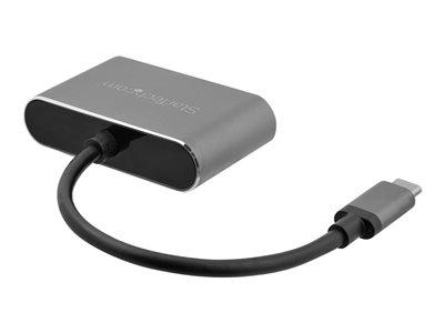 StarTech.com USB-C to VGA and HDMI Adapter - 2-in-1 - 4K 30Hz - Space Grey - Windows & Mac Compatible (CDP2HDVGA)