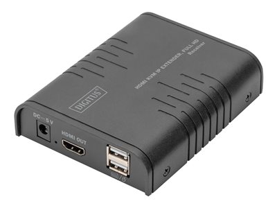 DIGITUS HDMI KVM IP Extender Receiver, Full HD 1,2m Kabel