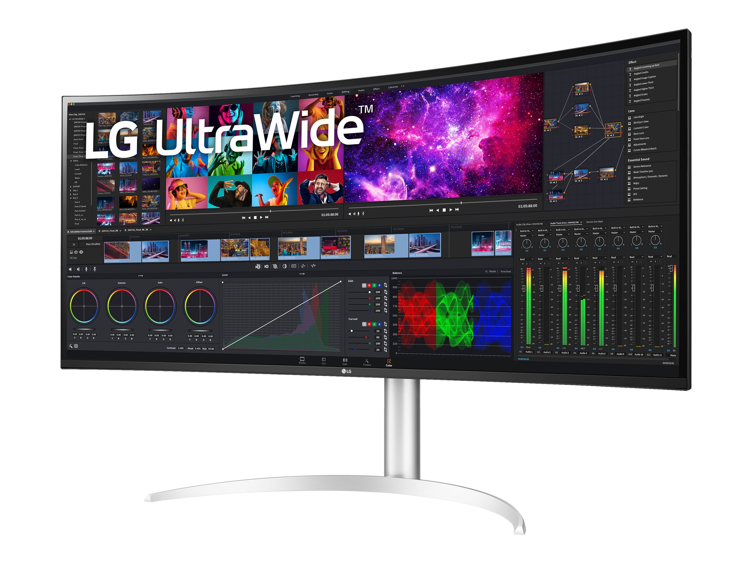 LG 40WP95C-W LED monitor curved 40 Product shot Front 80025
