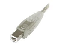 StarTech.com 10 ft Transparent USB 2.0 Cable - A to B - USB cable - USB (M) to USB Type B (M) - USB 2.0 - 10 ft - molded - transparent - USB2HAB10T