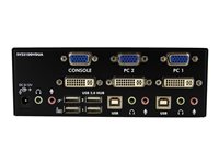 StarTech .com Switch KVM USB 2 ports DVI VGA avec audio
