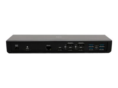 C2G USB-C 12-in-1 Triple Display Docking Station with HDMI, DisplayPort, Ethernet, USB, 3.5mm Audio and Power Delivery up to 85W - 4K 30Hz (TAA Compliant) - dokovací stanice - USB-C / Thunderbolt 3 - HDMI, DP - 1GbE - kompatibilní s TAA – foto 3
