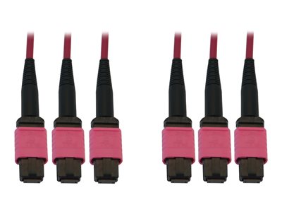 Eaton Tripp Lite Series 40/100/400G Multimode 50/125 OM4 Fiber Optic Cable (3x8F MTP/MPO-PC F/F), LSZH, Magenta, 30 m (98.4 ft.)