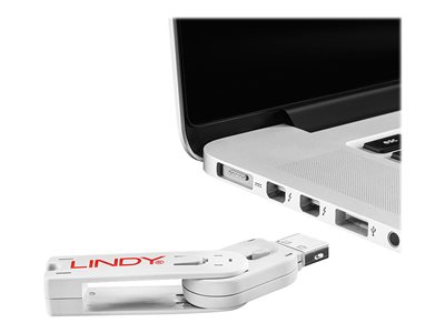 Lindy 40454, Notebookschlösser, LINDY USB 4xWeiss mit 40454 (BILD1)