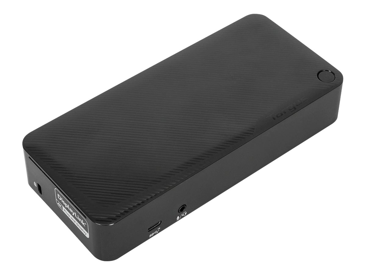Targus Universal DV4K docking station USB-C 3.2 Gen 2 / Thunderbolt 3 2 x HDMI 2 x DP Product shot Right-angle 79850