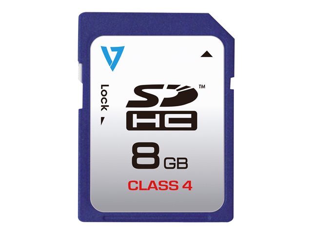 Image of V7 VASDH8GCL4R - flash memory card - 8 GB - SDHC