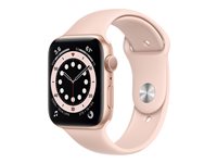 Apple Watch Series 6 (GPS) - guldaluminium - smart klocka med sportband - rosa sand - 32 GB
