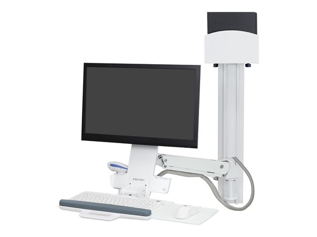Ergotron StyleView Sit-Stand Combo System mounting kit - for LCD display / keyboard / mouse / barcode scanner / CPU - small CPU holder - white