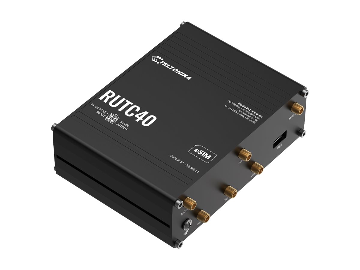 Teltonika RUTC40, wireless router, WWAN, Wi-Fi 6, 3G, 4G, 2G, DIN rail mountable, wall-mountable, surface-mountable