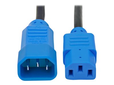 Tripp Lite 4ft Computer Power Cord Extension Cable C14 to C13 Blue 10A 18AWG 4'