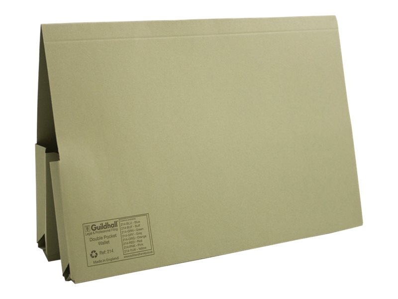 Guildhall Sprint Foolscap Document Wallet For Folio Capacity 360 Sheets Green Pack Of 25