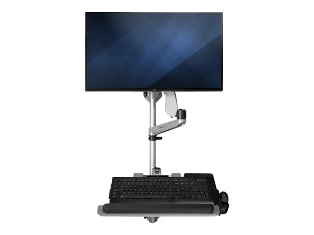 StarTech.com Wall Mount Workstation, Articulating Standing Desk w/ Ergonomic Height Adjustable Monitor Arm & Padded Keyboard Tray, 34