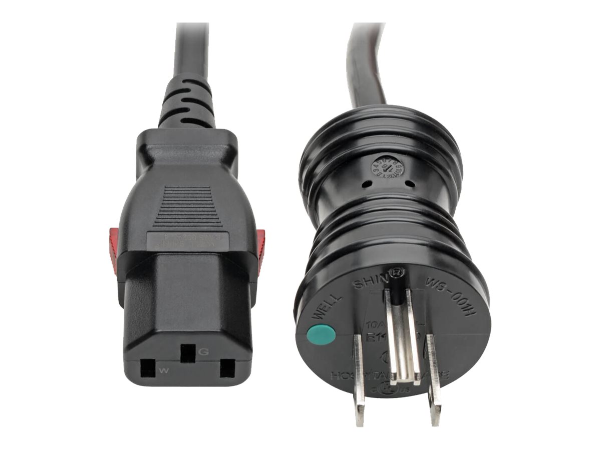 Eaton Tripp Lite Series Hospital-Grade Power Cord, NEMA 5-15P to Locking IEC C13