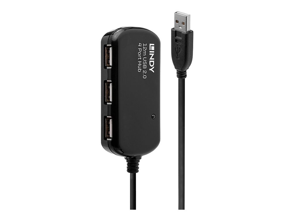 Rallonge active USB 2.0 Pro avec Hub 4 ports, 12m