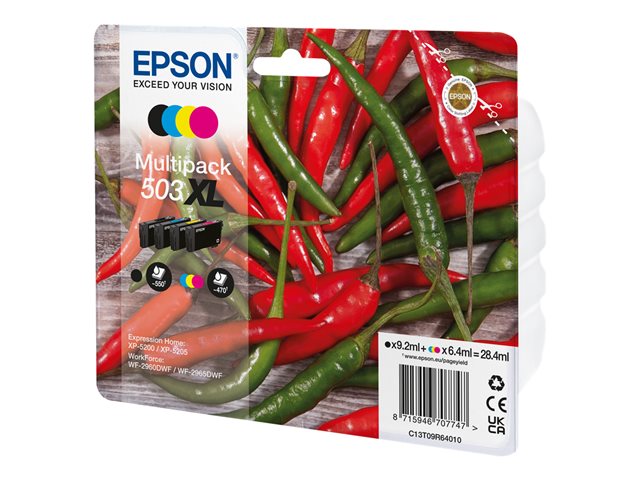 Image of EPSON 503 XL Chilli Cyan, Magenta, Yellow & Black Ink Cartridges - Multipack