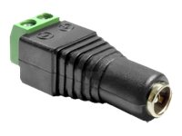 DeLOCK 2 pins terminalblok (female) - DC-strømstik 2,1 mm (female) Strømforsyningsadapter