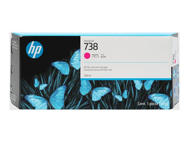 HP 738 300-ml Magenta DesignJet Ink Cart 676M7A