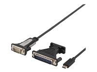 DELTACO USB 2.0 / EIA-232 USB-C adapter 1.5m Sort