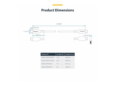 STARTECH 1m Weisses USB-C Kabel 2er-Pack
