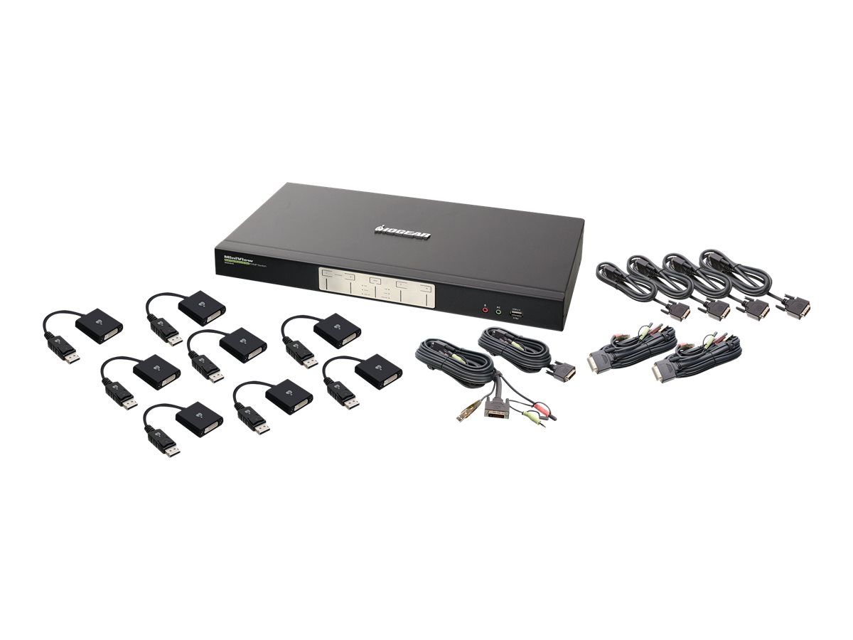 IOGEAR 4-Port Dual View Dual-Link DVI and DisplayPort KVM Kit